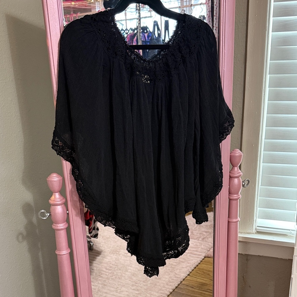 Denim & Supply Ralph Lauren Black Lace Blouse